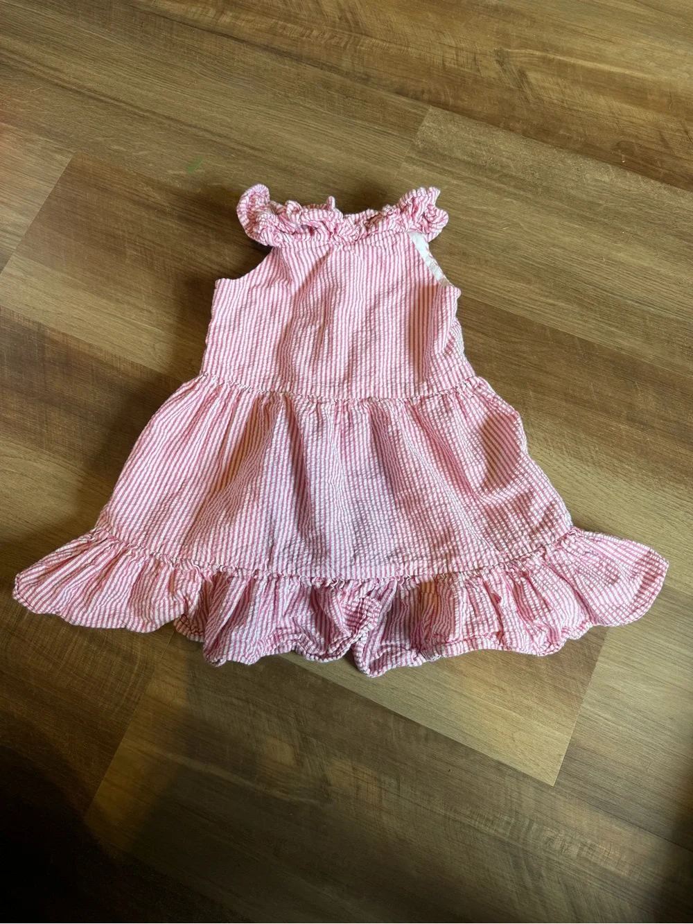 Ralph Lauren Pink and White Striped Baby One-Piece